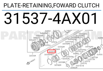 Nissan 315374AX01 PLATE-RETAINING,FOWARD CLUTCH