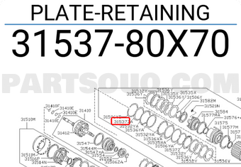 Nissan 3153780X70 PLATE-RETAINING