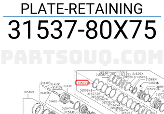 Nissan 3153780X75 PLATE-RETAINING