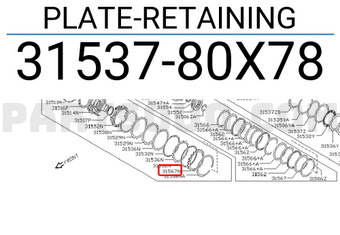 Nissan 3153780X78 PLATE-RETAINING