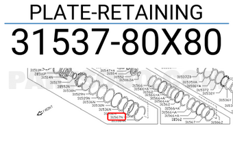 Nissan 3153780X80 PLATE-RETAINING