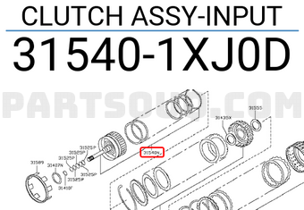 Nissan 315401XJ0D CLUTCH ASSY-INPUT