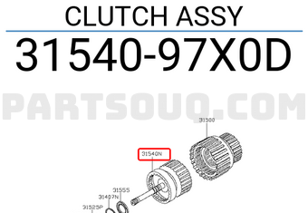 Nissan 3154097X0D CLUTCH ASSY