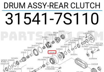 Nissan 315417S110 DRUM ASSY-REAR CLUTCH