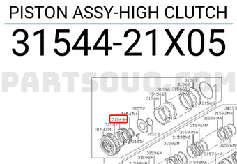 Nissan 3154421X05 PISTON ASSY-HIGH CLUTCH