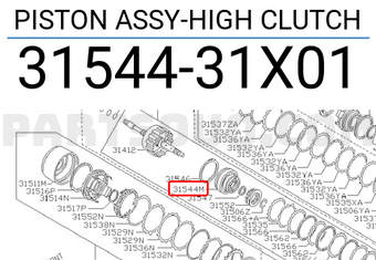 Nissan 3154431X01 PISTON ASSY-HIGH CLUTCH