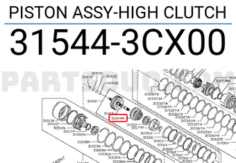 Nissan 315443CX00 PISTON ASSY-HIGH CLUTCH