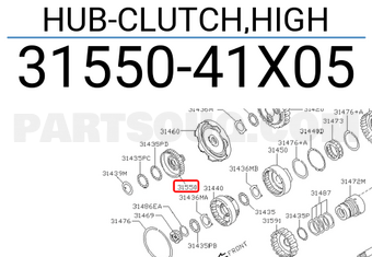 Nissan 3155041X05 HUB-CLUTCH,HIGH