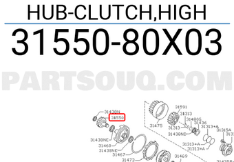 Nissan 3155080X03 HUB-CLUTCH,HIGH