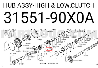 Nissan 3155190X0A HUB ASSY-HIGH & LOW,CLUTCH