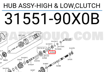 Nissan 3155190X0B HUB ASSY-HIGH & LOW,CLUTCH