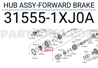 Nissan 315551XJ0A HUB ASSY-FORWARD BRAKE
