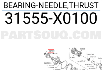 Nissan 31555X0100 BEARING-NEEDLE,THRUST