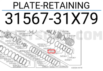 Nissan 3156731X79 PLATE-RETAINING