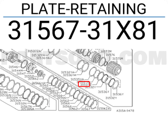 Nissan 3156731X81 PLATE-RETAINING