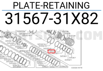 Nissan 3156731X82 PLATE-RETAINING