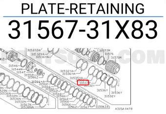 Nissan 3156731X83 PLATE-RETAINING