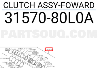 Nissan 3157080L0A CLUTCH ASSY-FOWARD