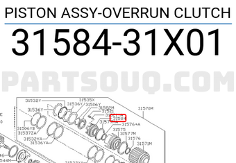 Nissan 3158431X01 PISTON ASSY-OVERRUN CLUTCH