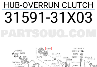 Nissan 3159131X03 HUB-OVERRUN CLUTCH