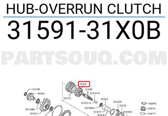Nissan 3159131X0B HUB-OVERRUN CLUTCH
