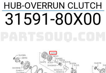 Nissan 3159180X00 HUB-OVERRUN CLUTCH