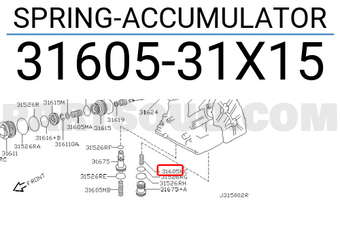 Nissan 3160531X15 SPRING-ACCUMULATOR