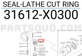 Nissan 31612X0300 SEAL-LATHE CUT RING