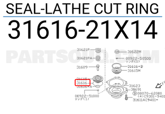 Nissan 3161621X14 SEAL-LATHE CUT RING