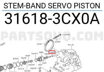 Nissan 316183CX0A STEM-BAND SERVO PISTON