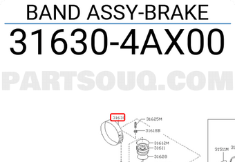 Nissan 316304AX00 BAND ASSY-BRAKE