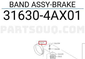 Nissan 316304AX01 BAND ASSY-BRAKE