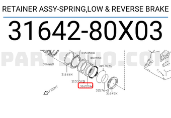 Nissan 3164280X03 RETAINER ASSY-SPRING,LOW & REVERSE BRAKE