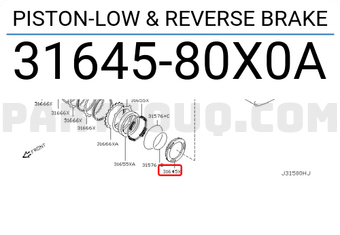 Nissan 3164580X0A PISTON-LOW & REVERSE BRAKE