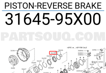 Nissan 3164595X00 PISTON-REVERSE BRAKE