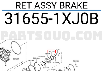 Nissan 316551XJ0B RET ASSY BRAKE