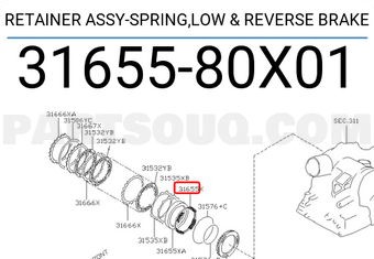 Nissan 3165580X01 RETAINER ASSY-SPRING,LOW & REVERSE BRAKE