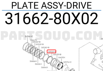 Nissan 3166280X02 PLATE ASSY-DRIVE