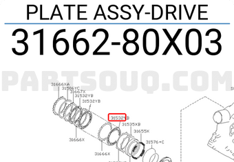 Nissan 3166280X03 PLATE ASSY-DRIVE