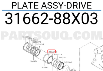 Nissan 3166288X03 PLATE ASSY-DRIVE