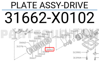 Nissan 31662X0102 PLATE ASSY-DRIVE