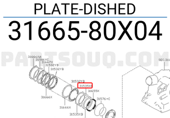 Nissan 3166580X04 PLATE-DISHED
