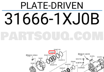 Nissan 316661XJ0B PLATE-DRIVEN