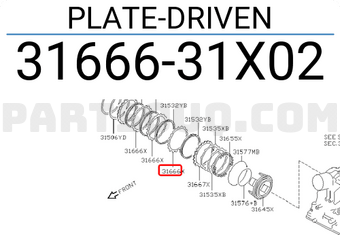 Nissan 3166631X02 PLATE-DRIVEN