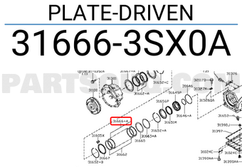 Nissan 316663SX0A PLATE-DRIVEN