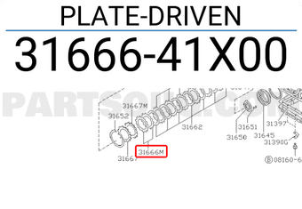 Nissan 3166641X00 PLATE-DRIVEN