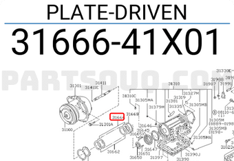 Nissan 3166641X01 PLATE-DRIVEN
