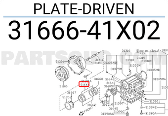 Nissan 3166641X02 PLATE-DRIVEN