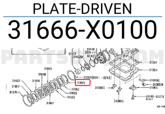 Nissan 31666X0100 PLATE-DRIVEN