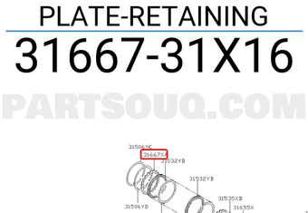 Nissan 3166731X16 PLATE-RETAINING
